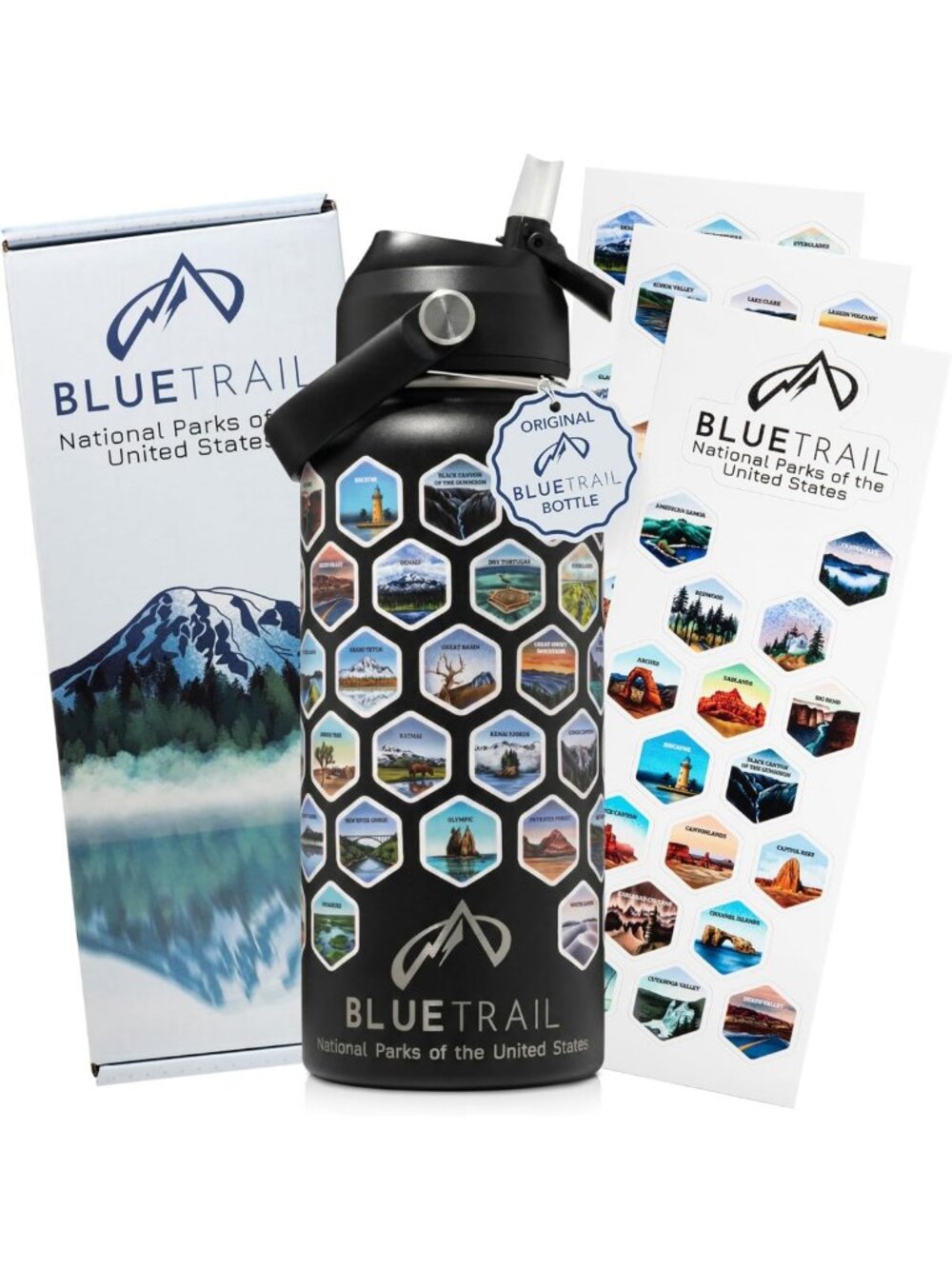 Insulated National Parks Water Bottle with Fun Stickers - Eco-Friendly & Durable